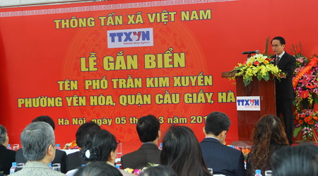 Gắn biển tên phố Trần Kim Xuyến, liệt sĩ nhà báo TTXVN ảnh 7